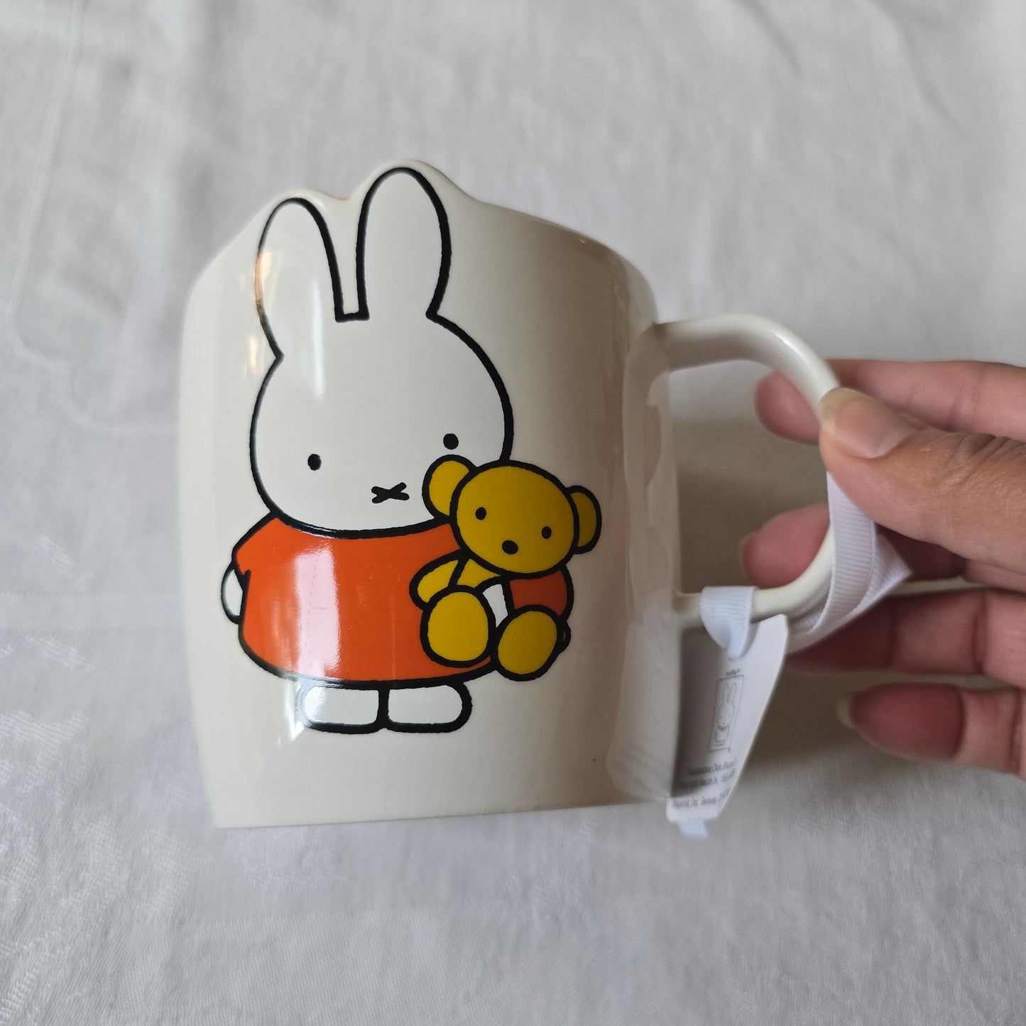 Miffy By Magenta Bunny & Teddy Bear Coffee Mug 18oz Ceramic Orange Interior Cup