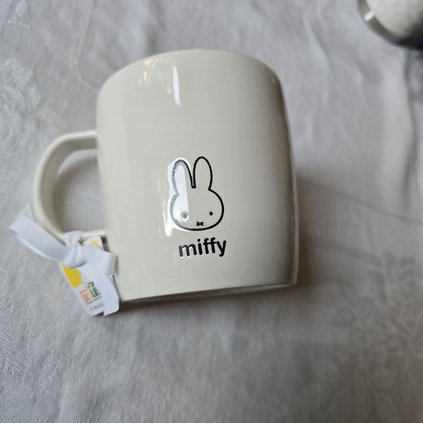 Miffy By Magenta Bunny & Teddy Bear Coffee Mug 18oz Ceramic Orange Interior Cup